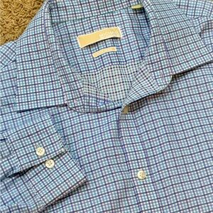 Michael Kors Non Iron Dress Shirt Blue 17.5 34/35